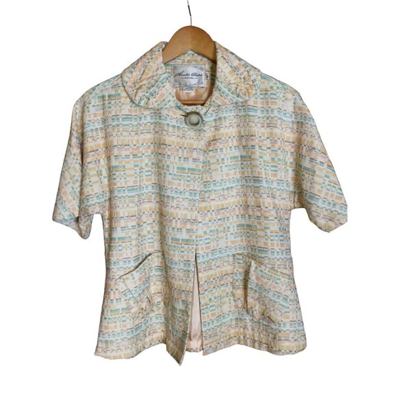 Hunter Dixon New York Women's Short Sleeves Jacket Peter Pan Collared Size XS - Picture 1 of 10